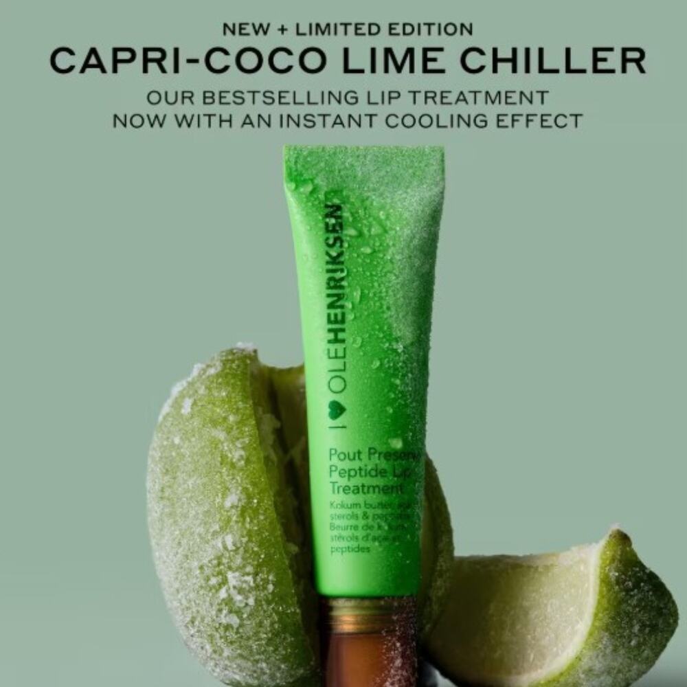 OLEHENRIKSEN Pout Preserve Chillers Peptide Lip Treatment in Capri Coco Lime NIB - Picture 3 of 4